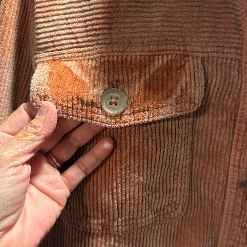 FREE PEOPLE LARGE Women's Corduroy Jacket - ORANGE (salmon) - Picture 4 of 12